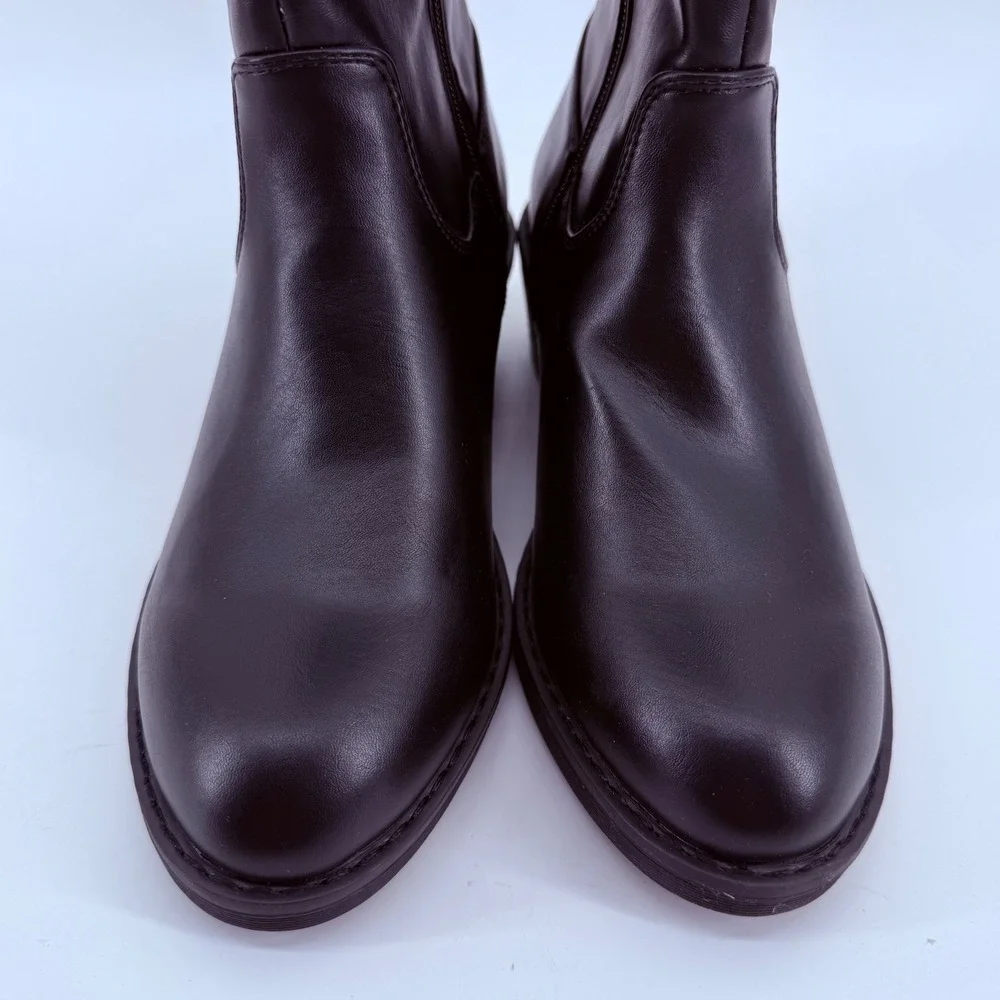 Jeossy Black Tall Boots Knee High Block Heel Size 6.5 NEW